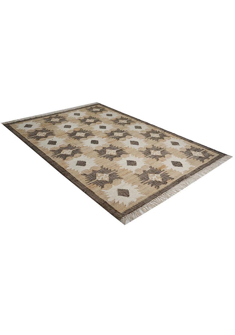 Saffron Rugs Flat Woven Multi-accent Geometric Boho Rectangular Wool Area Rug - Indya
