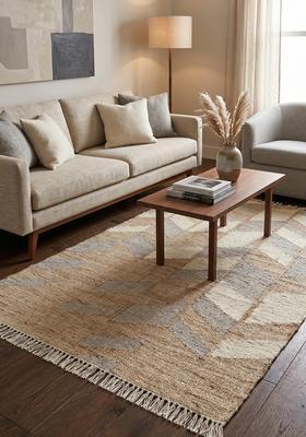 Saffron Rugs Flat Woven Multi-tone Herringbone Contemporary Rectangular Wool Area Rug