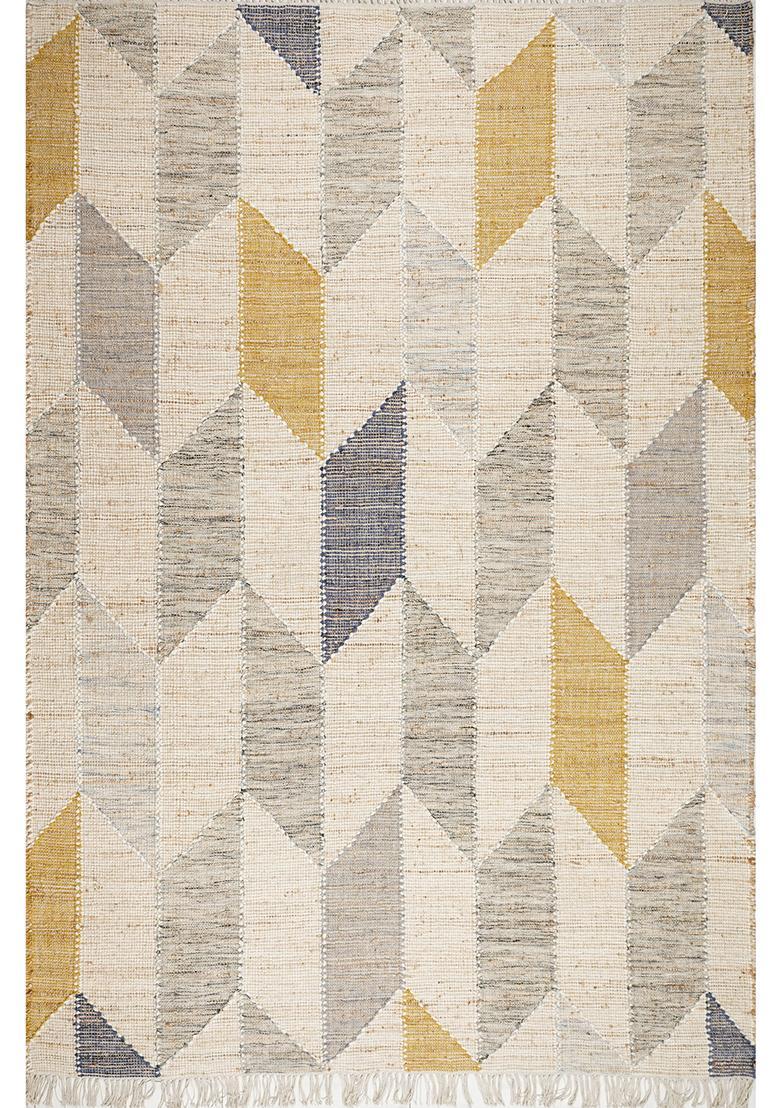 Saffron Rugs Flat Woven Multi-color Chevron Modern Rectangular Wool Area Rug - Indya