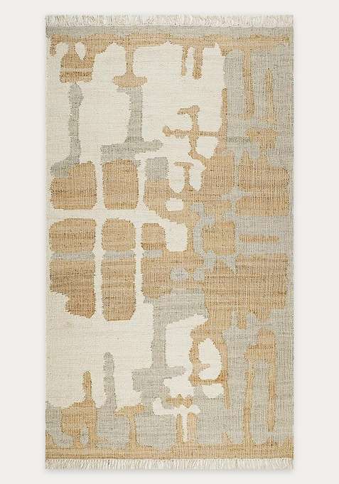 Jute Wool Handmade Ivory Rug | Mid Century Modern Geometric Carpet For Living Room