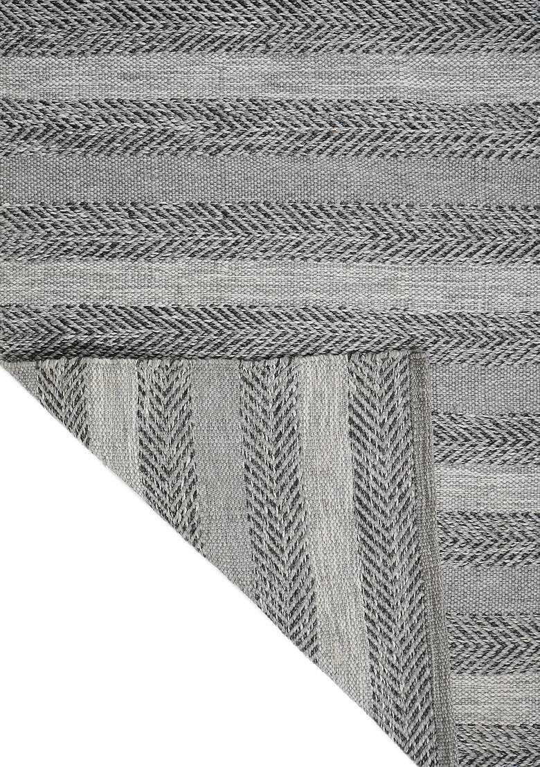 Handmade Grey Rug | Transitional Herringbone Carpet For Living Room - Indya