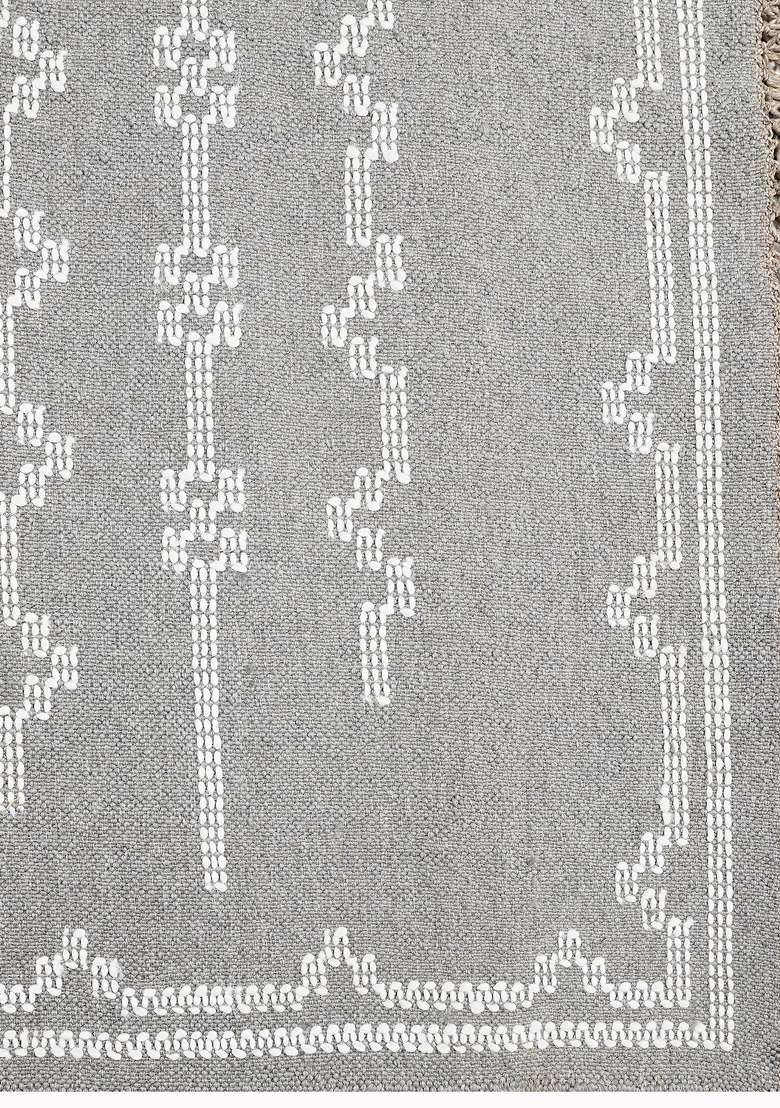 Saffron Rugs Grey Rectangular Rug | Bohemian Geometric | Waterproof Easy Cleaning Non Shedding | UV Resistant Water Resistant - Indya