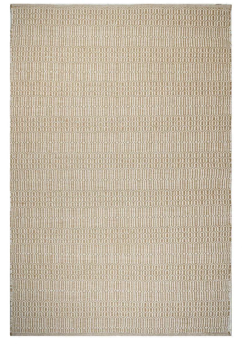 Saffron Rugs Flat Woven Beige Geometric Contemporary Rectangular Wool Area Rug - Indya