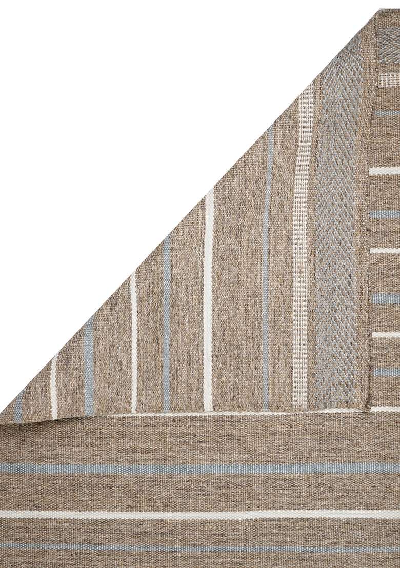 Handmade Brown Rug | Transitional Striped Carpet For Living Room - Indya
