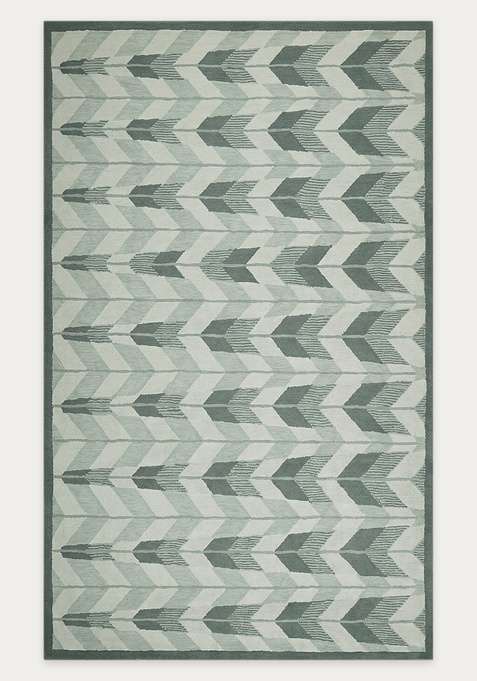 100% Wool Handmade Sage Green Grey Rug | Contemporary Chevron Flat Weave Reversible Carpet For Living Room