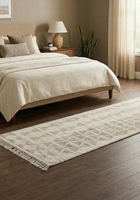 Saffron Rugs Flat Woven Ivory  Moroccan Rectangular Wool Area Rug