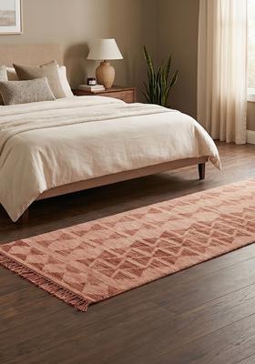 Saffron Rugs Flat Woven Terracotta  Moroccan Rectangular Wool Area Rug
