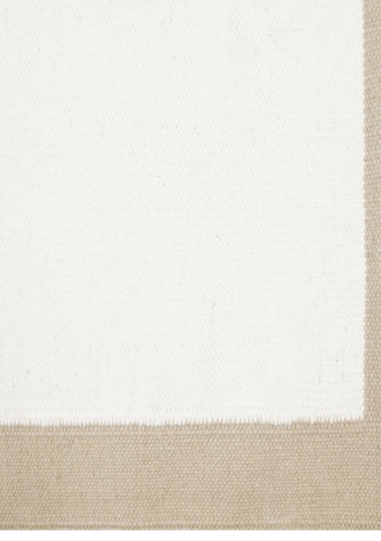 Saffron Rugs Flat Woven Ivory Cream Solid Minimalist Rectangular Wool Area Rug - Indya