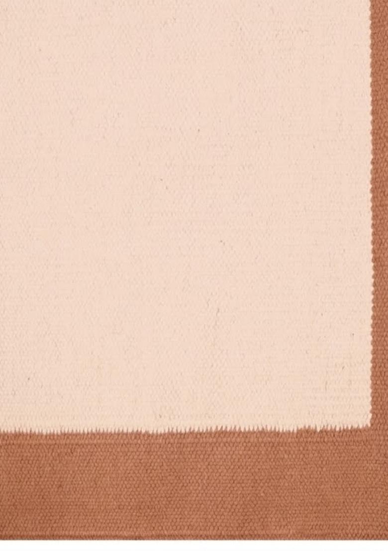Saffron Rugs Flat Woven Blush Pink Solid Minimalist Rectangular Wool Area Rug - Indya