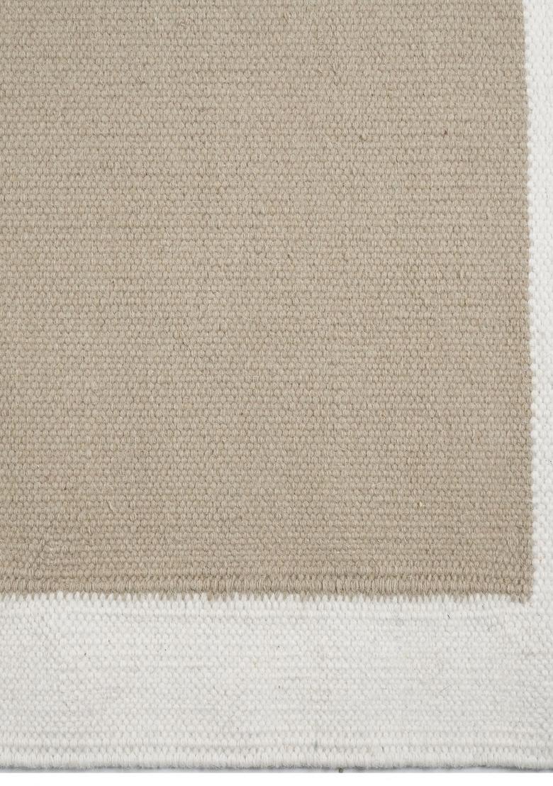 Saffron Rugs Flat Woven Beige Solid Bohemian Rectangular Wool Area Rug - Indya