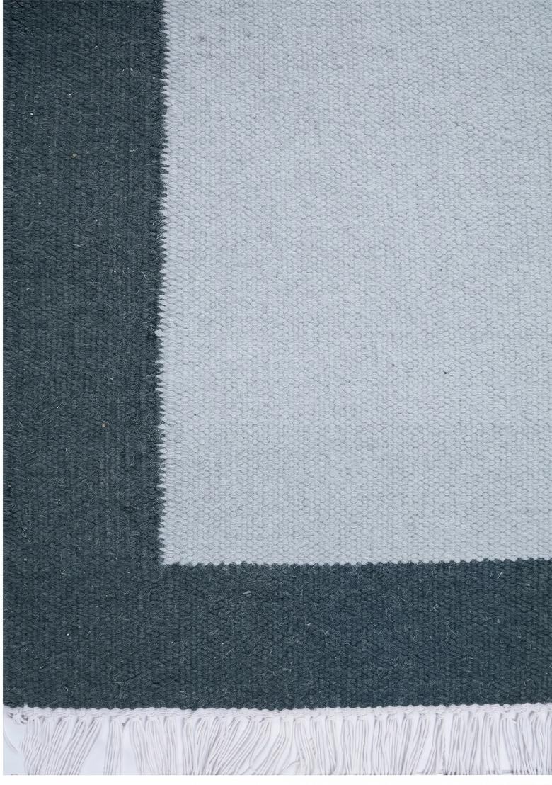 Saffron Rugs Flat Woven Light Blue Geometric Contemporary Rectangular Wool Area Rug - Indya