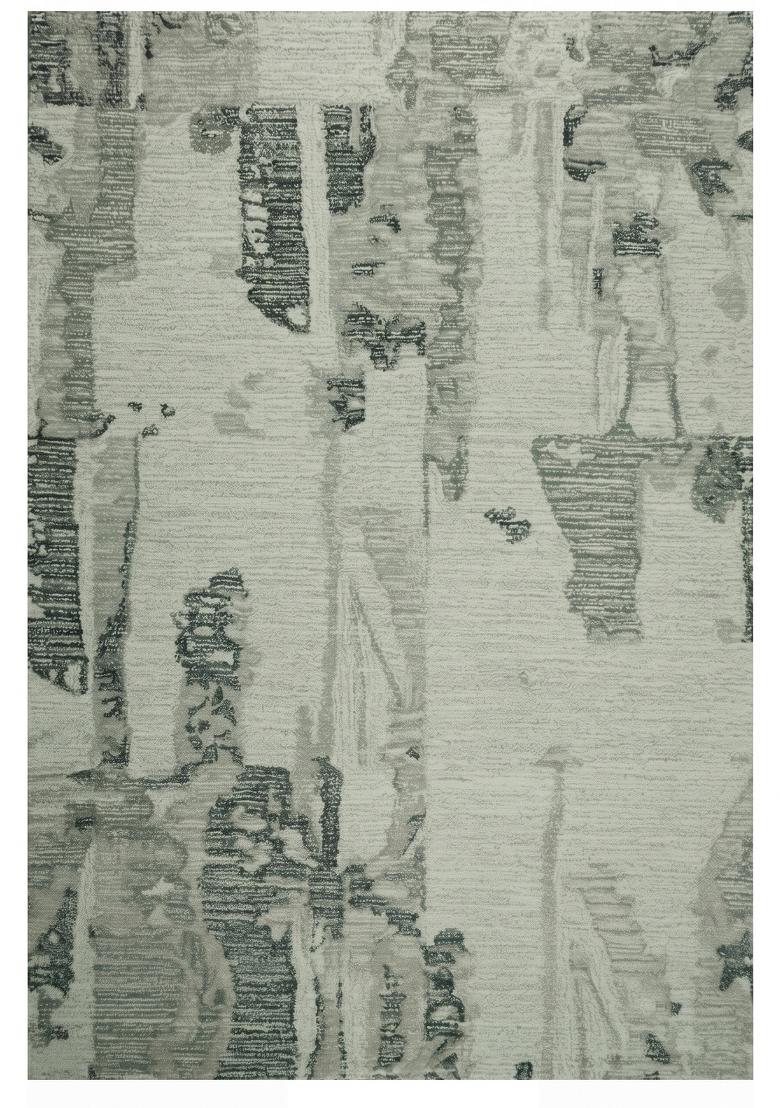 Saffron Rugs Hand Tufted Sage Grey Geometric Contemporary Rectangular Wool Area Rug - Indya