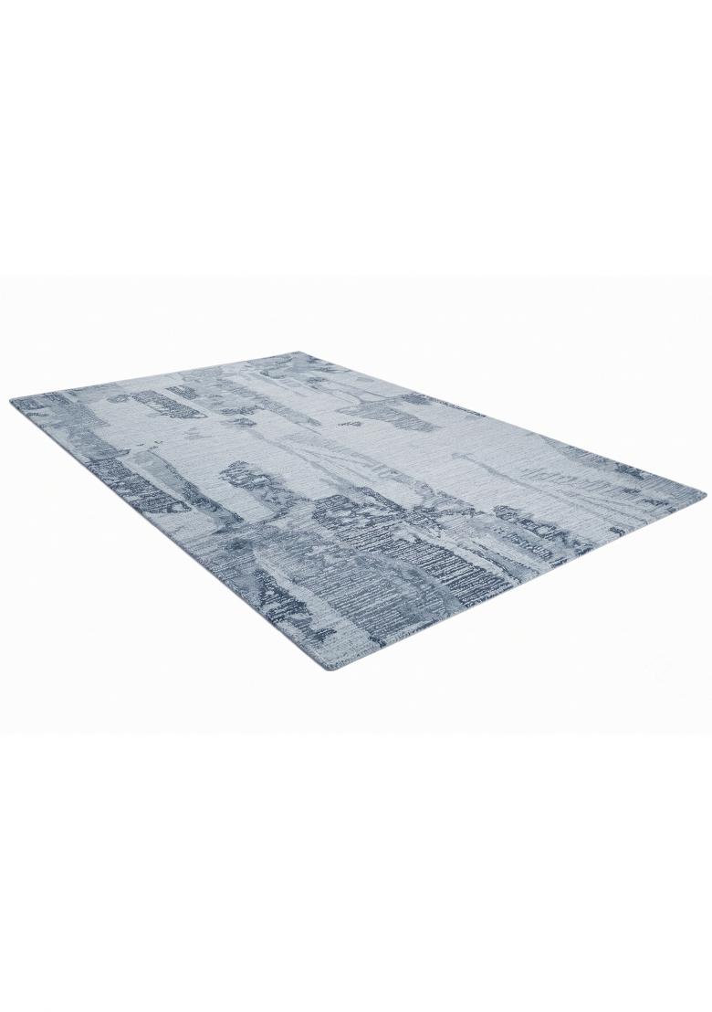 Saffron Rugs Hand Tufted Light Blue Grey Geometric Contemporary Rectangular Wool Area Rug - Indya