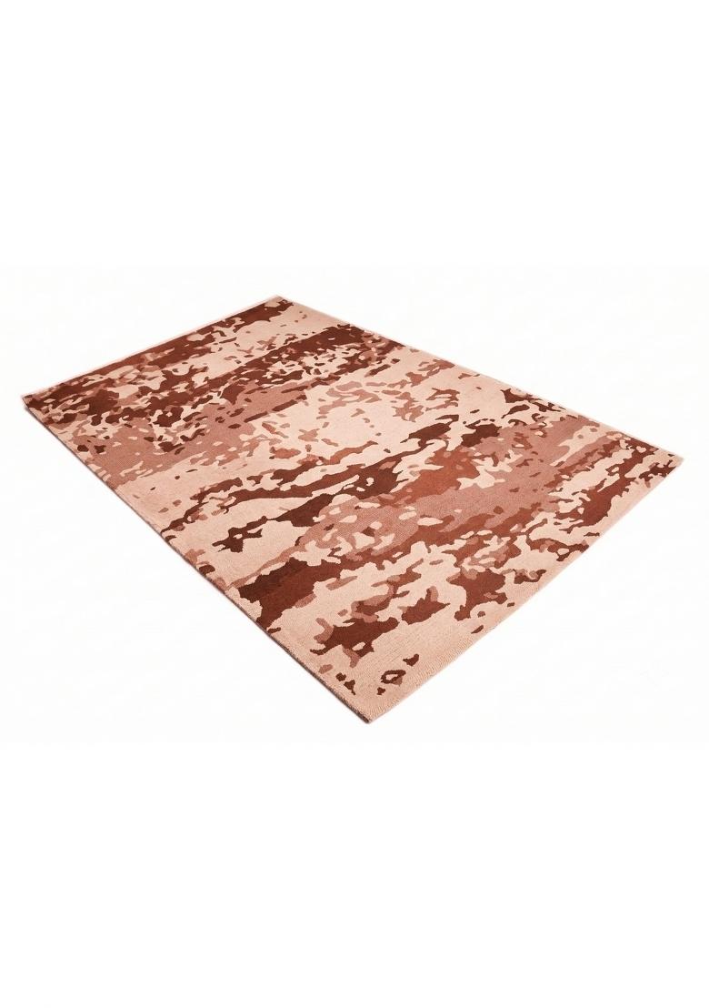 Saffron Rugs Hand Tufted Brown Beige Marble Contemporary Rectangular Wool Area Rug - Indya