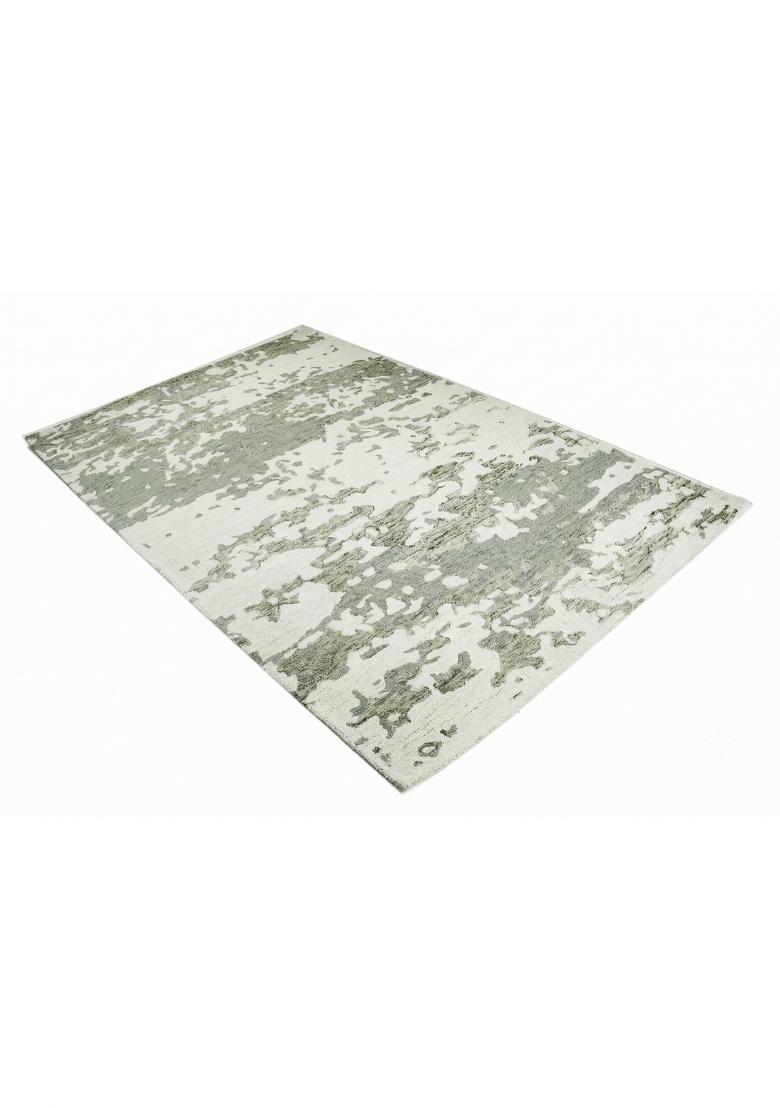 Saffron Rugs Hand Tufted Sage Green Marble Contemporary Rectangular Wool Area Rug - Indya