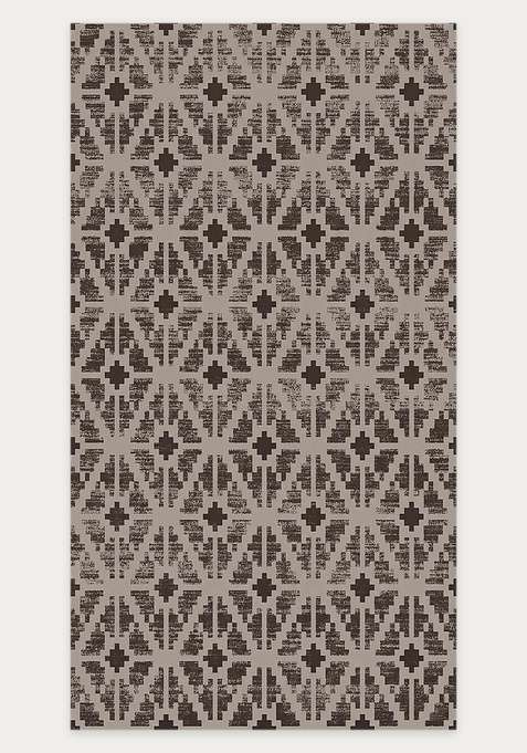 Washable Rugs Wool Blend Area Rug | Grey Brown Bohemian Geometric Non Slip Carpet For Living Room