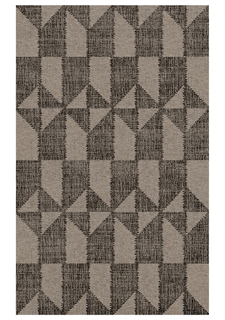 Saffron Rugs Hand Tufted Grey Geometric Contemporary Rectangular Wool Area Rug - Indya