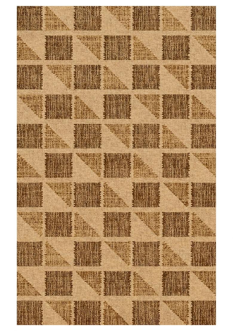 Saffron Rugs Hand Tufted Tan Brown Geometric Contemporary Rectangular Wool Area Rug - Indya