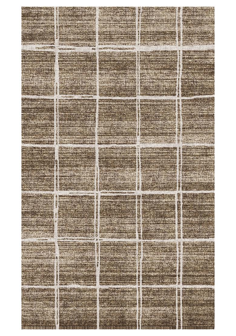 Saffron Rugs Hand Tufted Brown Taupe Checkered Transitional Rectangular Wool Area Rug - Indya