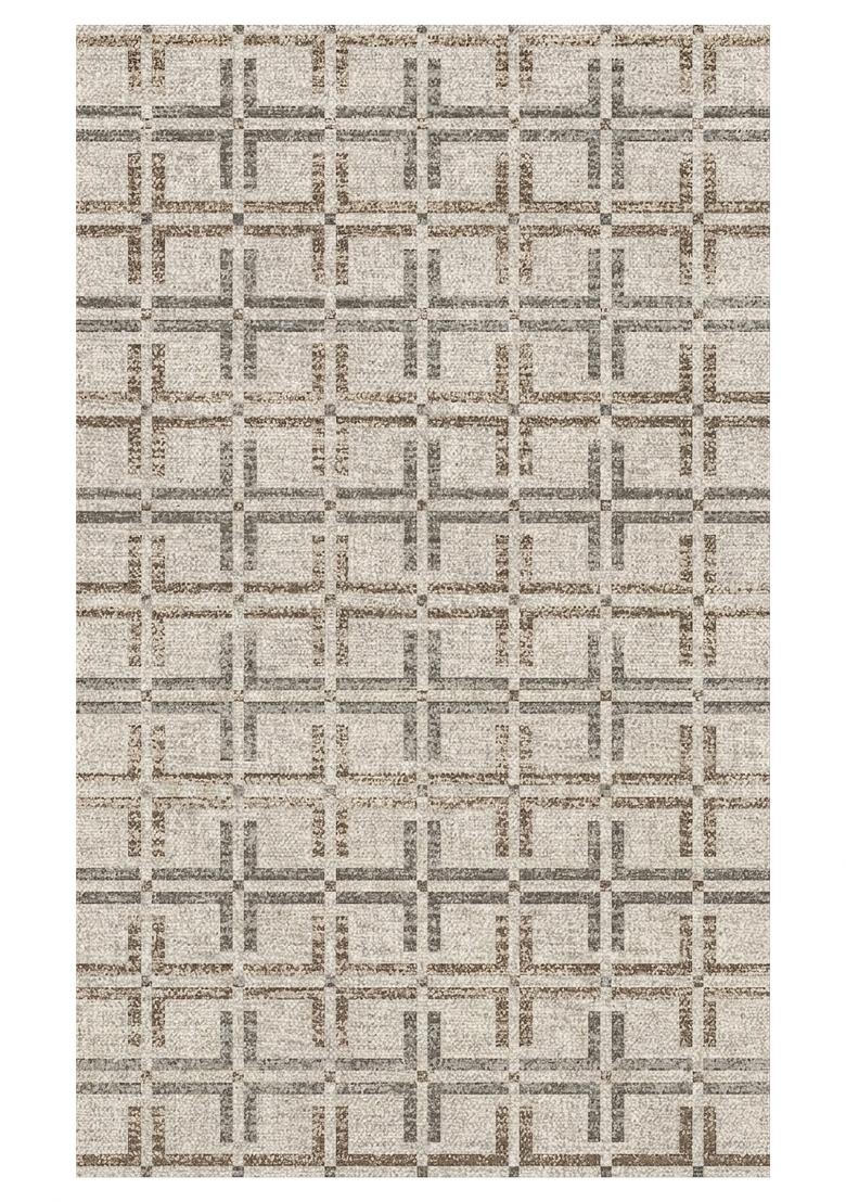 Saffron Rugs Hand Tufted Brown Trellis Transitional Rectangular Wool Area Rug - Indya