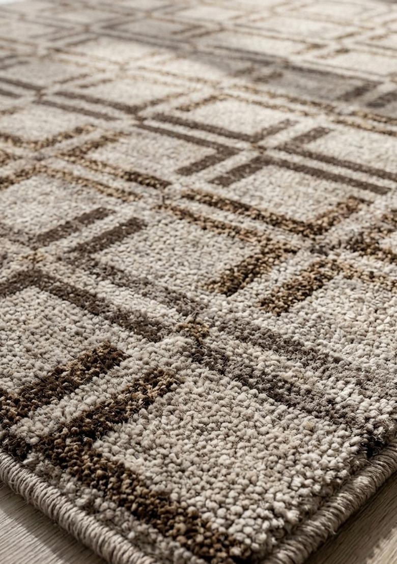 Saffron Rugs Hand Tufted Brown Trellis Transitional Rectangular Wool Area Rug - Indya