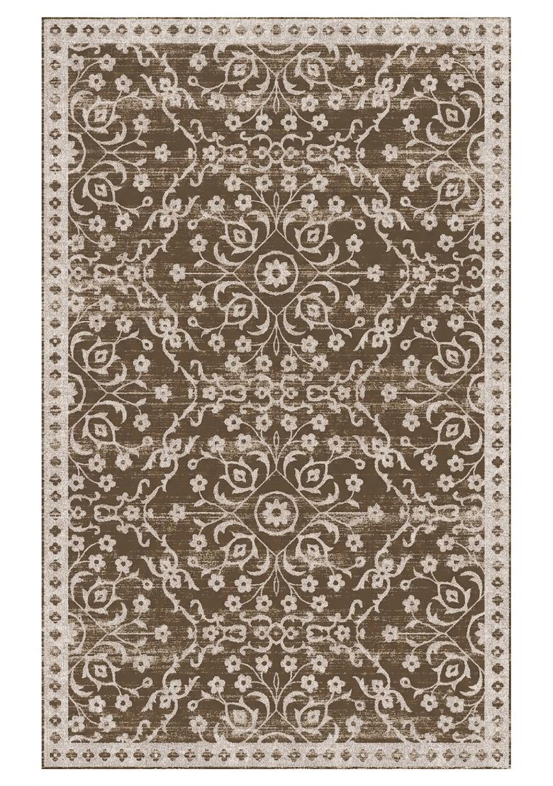 Saffron Rugs Hand Tufted Brown Floral Transitional Rectangular Wool Area Rug - Indya