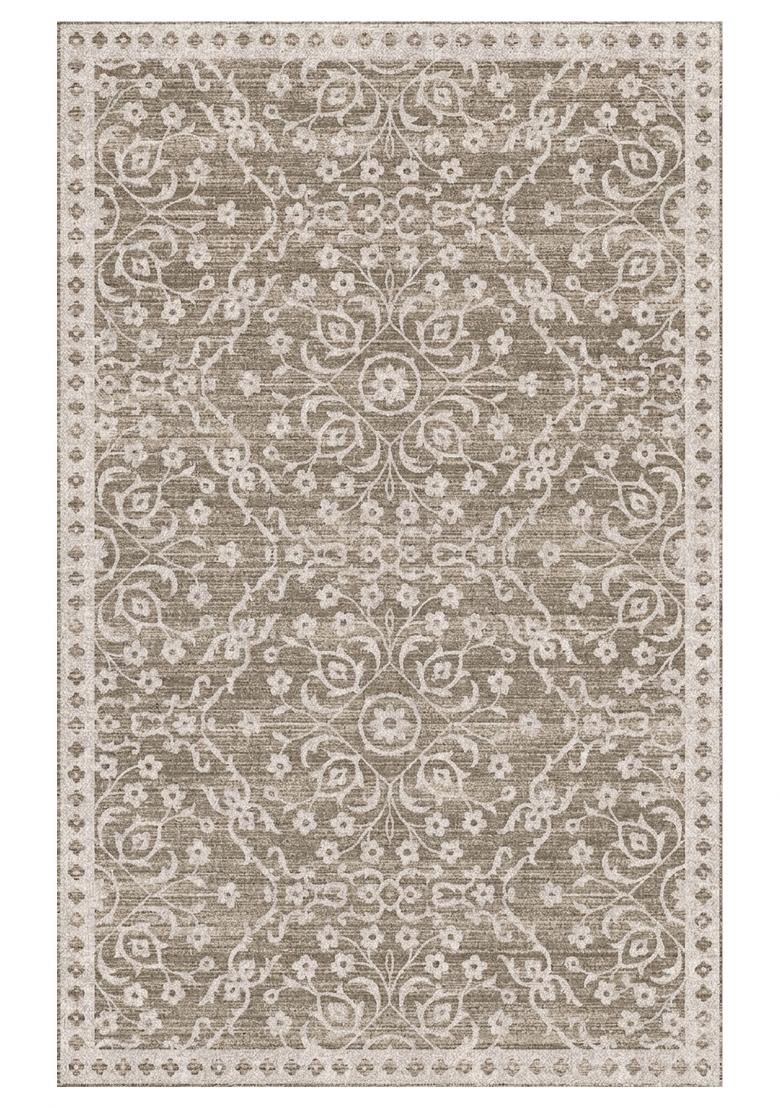 Saffron Rugs Hand Tufted Beige Floral Transitional Rectangular Wool Area Rug - Indya
