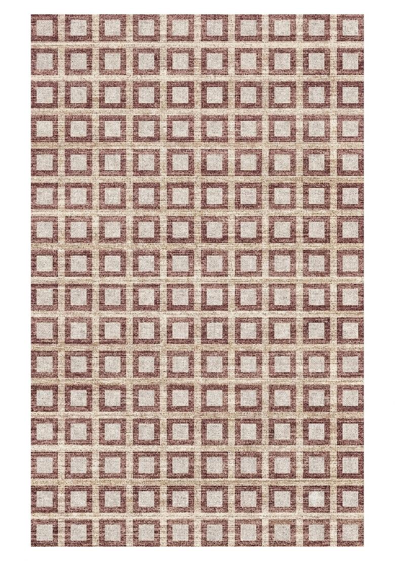 Saffron Rugs Hand Tufted Brown Beige Geometric Transitional Rectangular Wool Area Rug - Indya