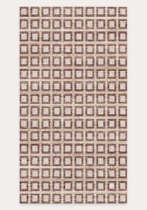 Washable Rugs Wool Blend Area Rug | Brown Beige Transitional Geometric Non Slip Carpet For Living Room