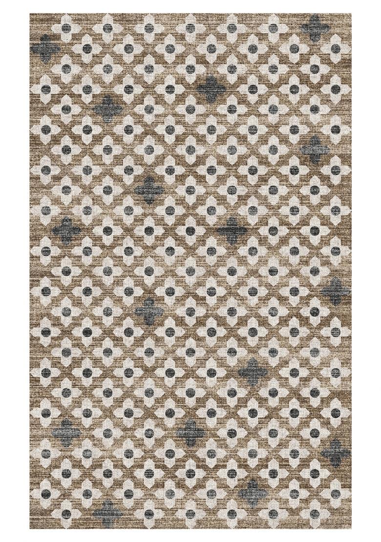 Saffron Rugs Hand Tufted Tan Brown Floral Transitional Rectangular Wool Area Rug - Indya