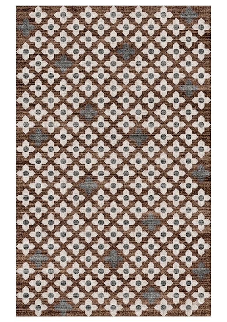Saffron Rugs Hand Tufted Medium Brown Floral Transitional Rectangular Wool Area Rug - Indya