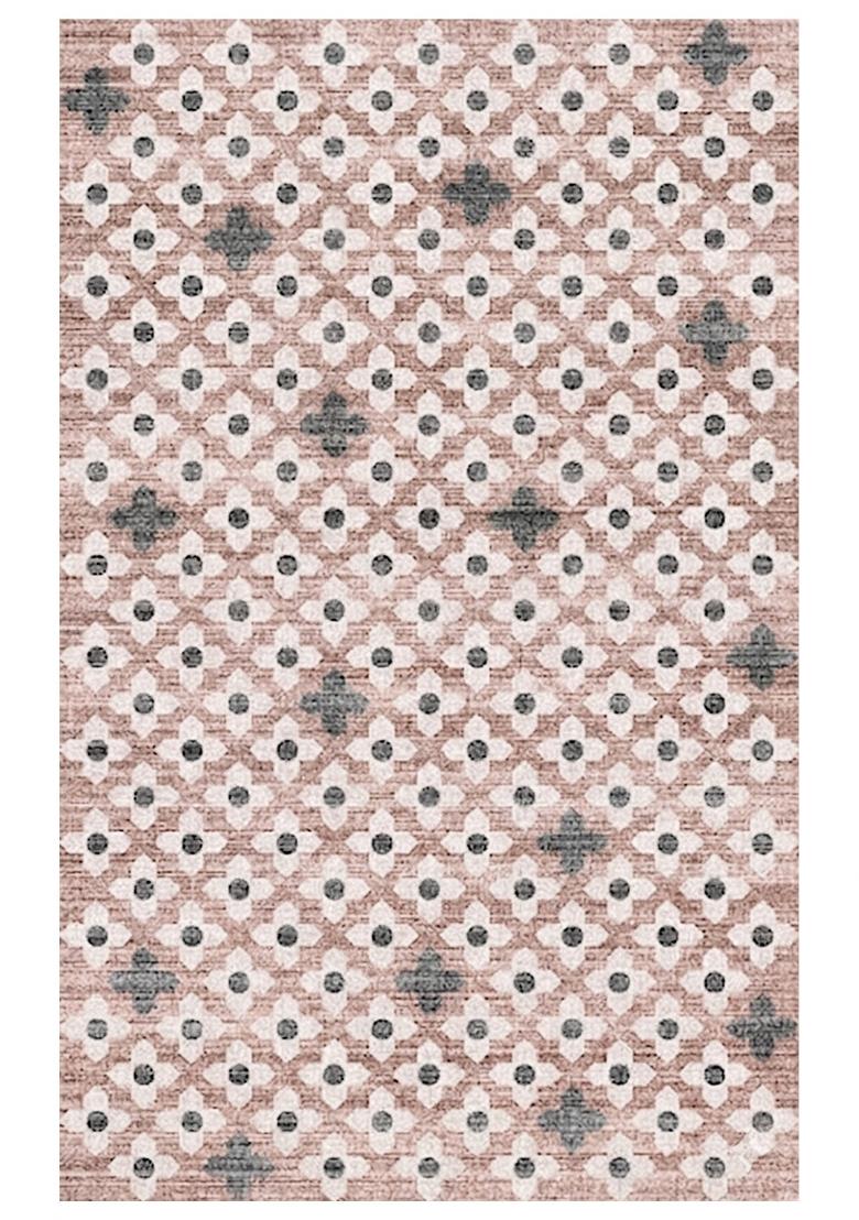 Saffron Rugs Hand Tufted Dusty Pink Floral Transitional Rectangular Wool Area Rug - Indya