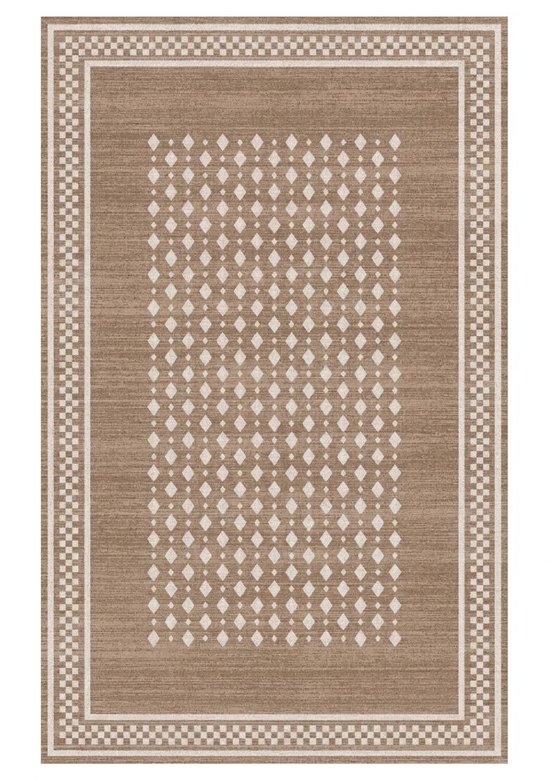 Saffron Rugs Hand Tufted Brown Geometric Transitional Rectangular Wool Area Rug - Indya