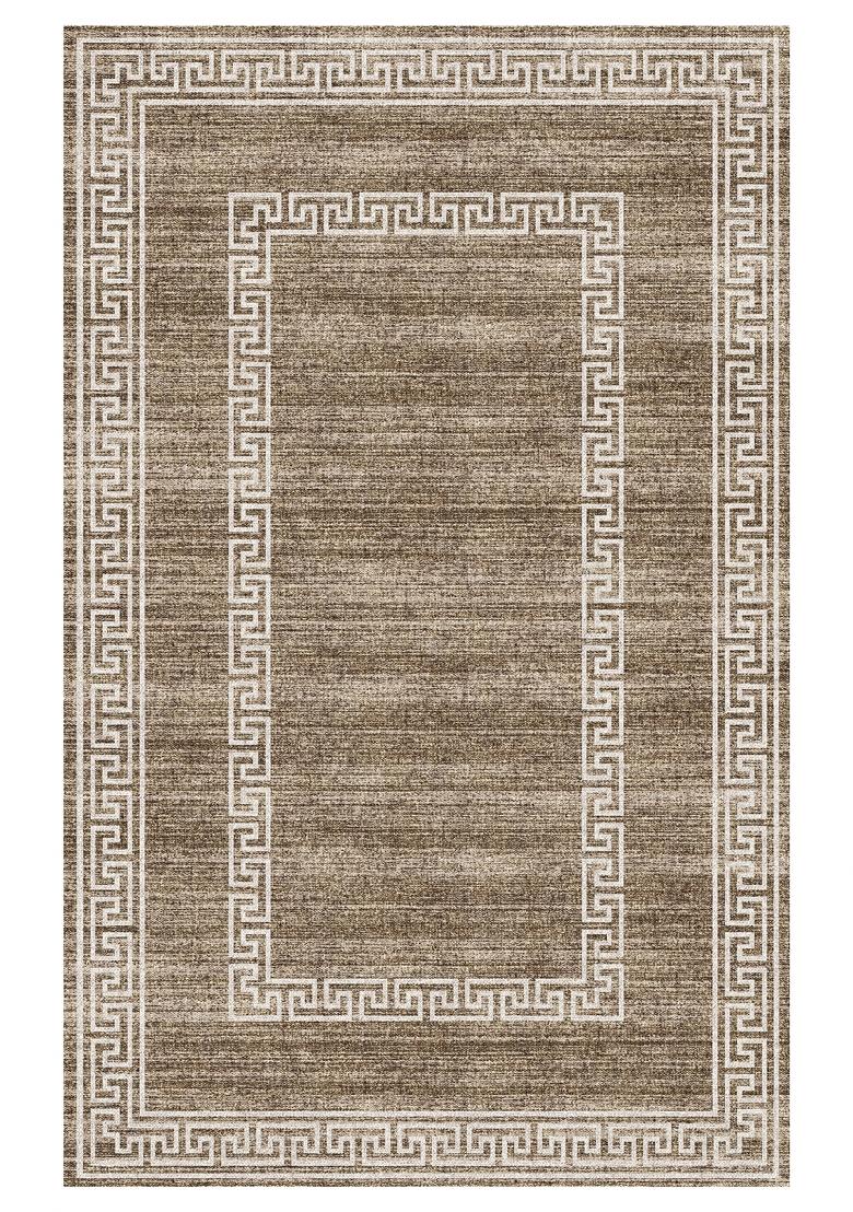 Saffron Rugs Hand Tufted Taupe Brown Geometric Transitional Rectangular Wool Area Rug - Indya
