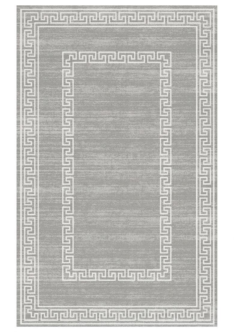 Saffron Rugs Hand Tufted Light Grey Geometric Transitional Rectangular Wool Area Rug - Indya