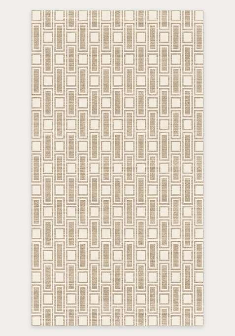 Washable Rugs Wool Blend Area Rug | Beige Taupe Mid Century Modern Geometric Non Slip Carpet For Living Room
