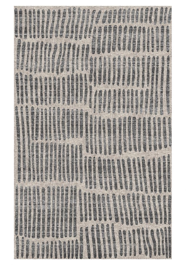 Saffron Rugs Hand Tufted Cream and Grey Geometric Contemporary Rectangular Wool Area Rug - Indya
