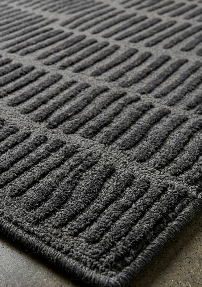 Saffron Rugs Hand Tufted Light Grey Geometric Contemporary Rectangular Wool Area Rug - Indya
