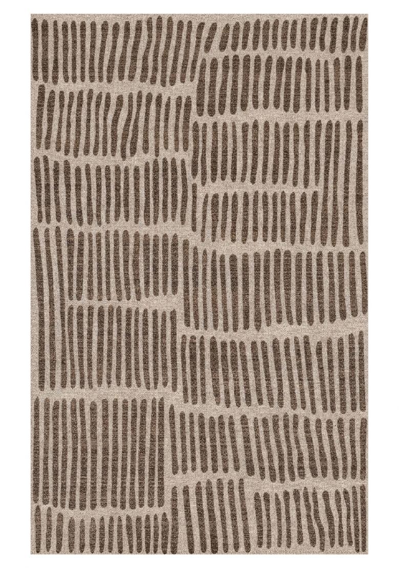 Saffron Rugs Hand Tufted Beige Brown Geometric Contemporary Rectangular Wool Area Rug - Indya