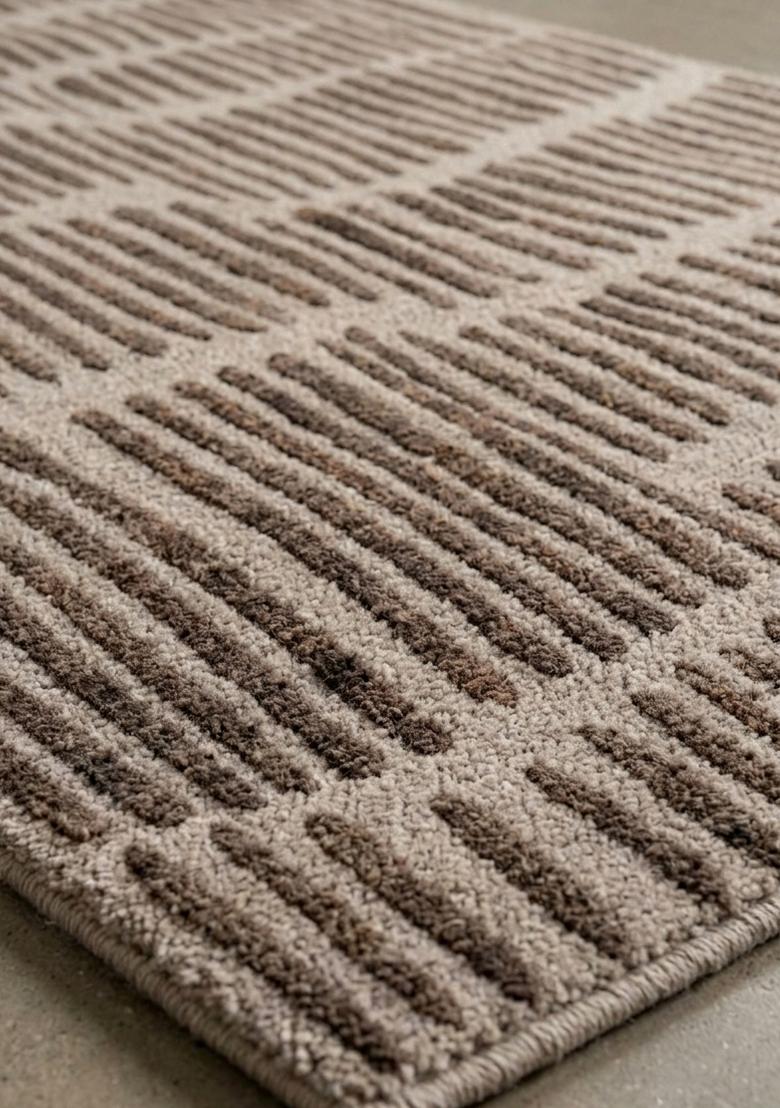 Saffron Rugs Hand Tufted Beige Brown Geometric Contemporary Rectangular Wool Area Rug - Indya