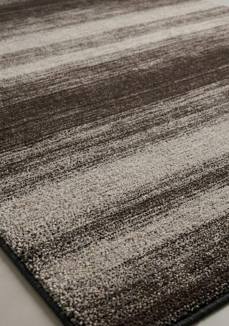 Saffron Rugs Hand Tufted Brown Beige Striped Contemporary Rectangular Wool Area Rug - Indya