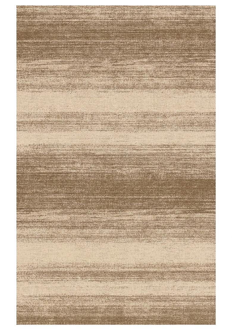 Saffron Rugs Hand Tufted Tan Brown Striped Contemporary Rectangular Wool Area Rug - Indya
