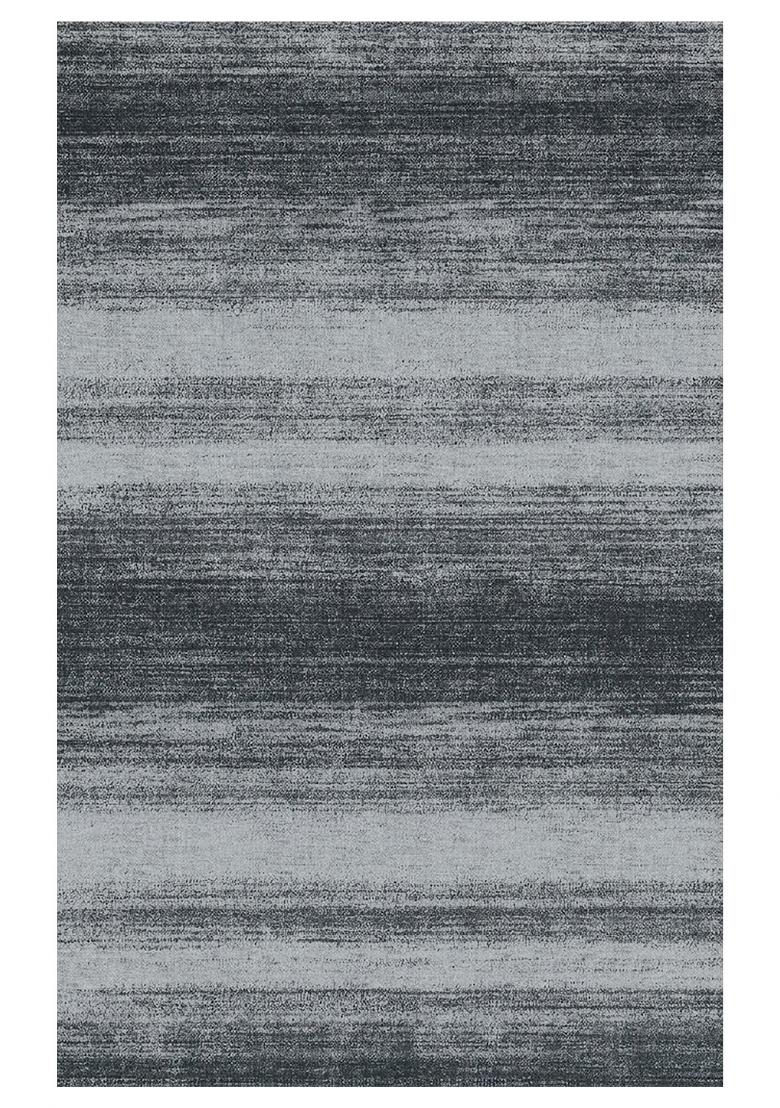 Saffron Rugs Hand Tufted Charcoal Grey Striped Contemporary Rectangular Wool Area Rug - Indya