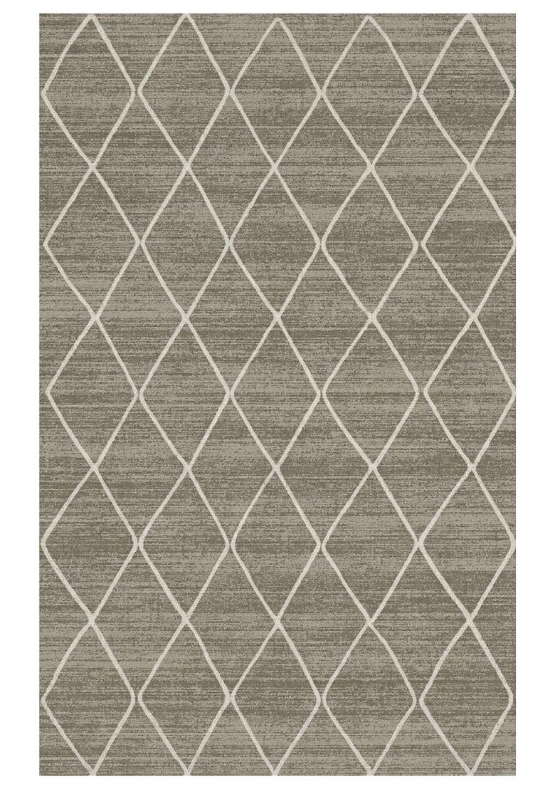 Saffron Rugs Hand Tufted Grey Trellis Moroccan Rectangular Wool Area Rug - Indya