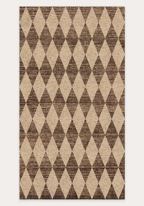 Washable Rugs Wool Blend Area Rug | Brown Beige Transitional Non Slip Carpet For Living Room