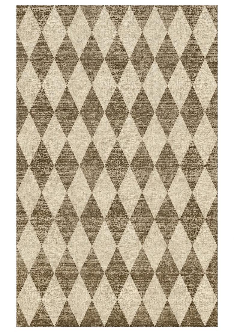 Saffron Rugs Hand Tufted Beige Argyle Transitional Rectangular Wool Area Rug - Indya