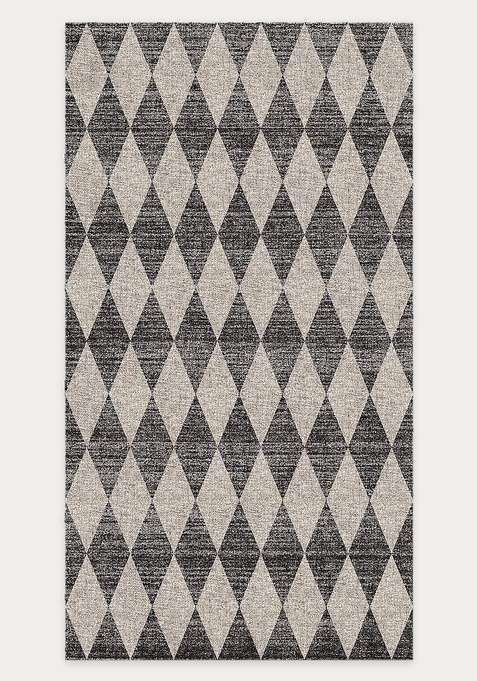 Washable Rugs Wool Blend Area Rug | Charcoal Grey Transitional Non Slip Carpet For Living Room