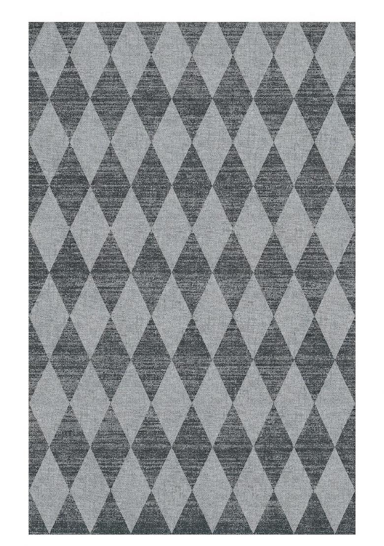 Saffron Rugs Hand Tufted Grey Argyle Transitional Rectangular Wool Area Rug - Indya