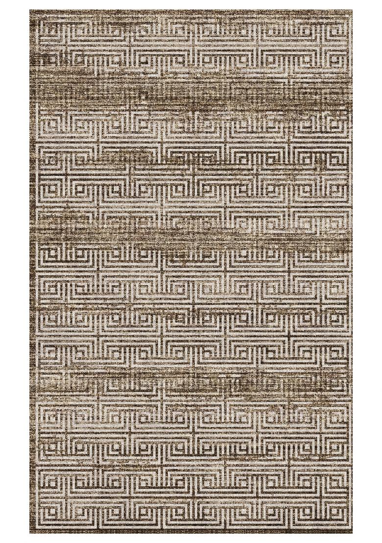 Saffron Rugs Hand Tufted Brown Taupe Geometric Contemporary Rectangular Wool Area Rug - Indya
