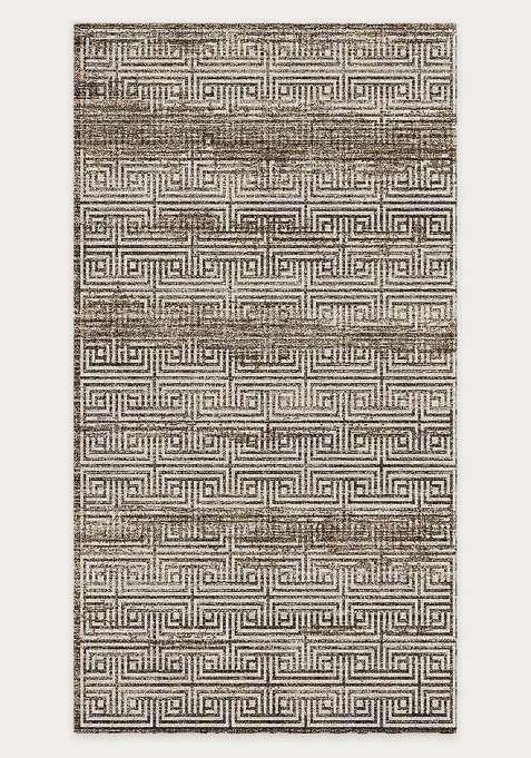 Washable Rugs Wool Blend Area Rug | Brown Taupe Contemporary Geometric Non Slip Carpet For Living Room